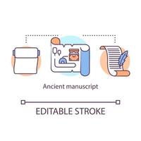 icône de concept de manuscrit ancien vecteur