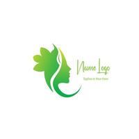 floral logo avec une femme visage pour spa et massage ou beauté industrie vecteur