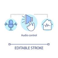 icône de concept de contrôle audio vecteur