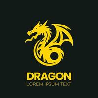 dragon vecteur icône illustration conception logo modèle, dragon silhouette, dragon emblème