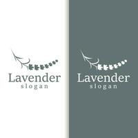 lavande logo élégant violet fleur plante illustration floral ornement conception vecteur