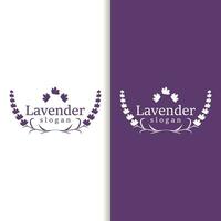 lavande logo élégant violet fleur plante illustration floral ornement conception vecteur