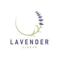 lavande logo élégant violet fleur plante illustration floral ornement conception vecteur