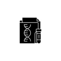 icône de glyphe noir de confidentialité de l'information génétique vecteur