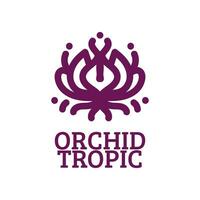 orchidée tropique la nature logo concept conception illustration vecteur