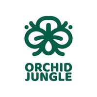 orchidée jungle fleur flore la nature logo concept conception illustration vecteur