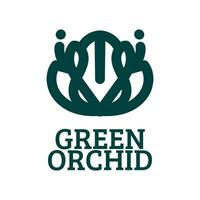 vert orchidée fleur flore la nature logo concept conception illustration vecteur