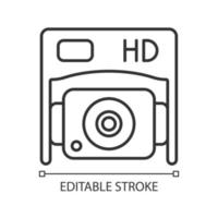 icône d'étiquette manuelle linéaire de caméra inférieure hd vecteur