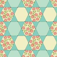 floral Triangle patchwork sans couture modèle vecteur