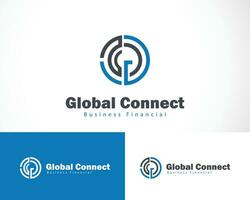 global relier logo Créatif ligne icône conception affaires cercle lettre g vecteur