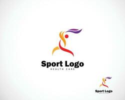 sport logo Créatif gens abstrait athlétique Créatif conception yoga courir Jeu vecteur