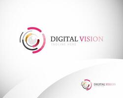 numérique vision logo Créatif conception cercle conception concept vecteur