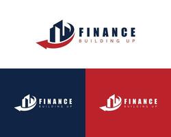 la finance logo Créatif bâtiment affaires conception concept La Flèche vecteur