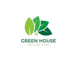 vert maison logo laisser Créatif logo vecteur