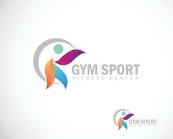 Gym logo Créatif centre gens abstrait Couleur pente sport athlétique affaires yoga vecteur