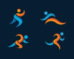 athlétique ensemble logo courir ensemble logo icône sport Couleur logo Créatif sport logo vecteur