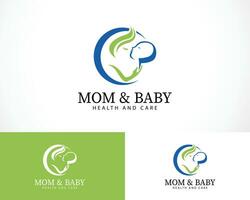 maman et bébé logo Créatif santé et se soucier logo icône médical clinique vecteur