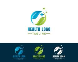 santé logo laisser logo Créatif santé logo médical logo santé la nature logo vecteur