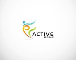 actif logo abstrait sport Créatif Couleur logo vecteur