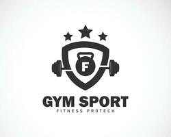 Gym sport logo Créatif bouclier conception concept aptitude sport idée étoile symbole académie vecteur