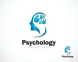 psychologie logo Créatif santé mental intelligent idée cerveau conception concept moderne Humain croissance éducation vecteur