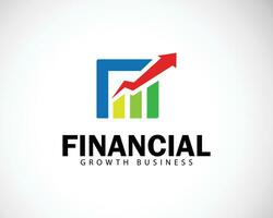 financier logo Créatif croissance diagramme affaires investir conception concept La Flèche en haut vecteur