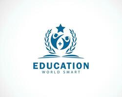 éducation logo Créatif atteindre étoile conception concept santé médical travail en équipe intelligent vecteur