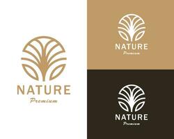 la nature logo Créatif emblème cercle signe symbole vecteur