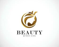cheveux salon logo femme cheveux d'or pente logo conception Créatif mode vecteur