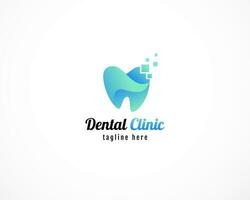 dentaire clinique dentaire logo abstrait conception vecteur modèle linéaire style conception. dentaire médecin médical logotype icône concept