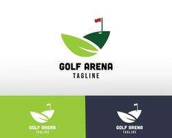 le golf arène logo la nature arène logo Créatif arène le golf vert logo vecteur