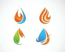modèle de logo de flamme de feu icône vectorielle concept de logo de pétrole, de gaz et d'énergie vecteur