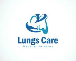 poumons se soucier logo Créatif santé conception concept main ,médical clinique Solution vecteur