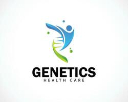 la génétique logo Créatif ADN la biologie santé se soucier gens conception concept médical vecteur