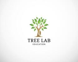 arbre laboratoire logo conception la nature Créatif Facile vecteur