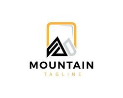 Montagne logo ligne Montagne logo Facile logo vecteur