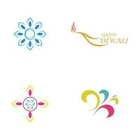 illustration de logo vectoriel sur le thème de la célébration traditionnelle du joyeux diwali