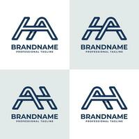 moderne lettre Ha monogramme logo ensemble, adapté pour affaires avec Ha ou ah initiales vecteur