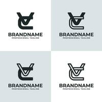 moderne lettre CV monogramme logo ensemble, adapté pour affaires avec CV ou vc initiales vecteur