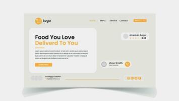 nourriture menu illustration atterrissage page ui conception vecteur