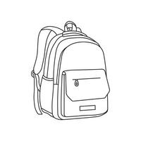 main tiré des gamins dessin dessin animé vecteur illustration école sac icône isolé sur blanc