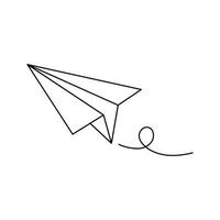 main tiré des gamins dessin dessin animé vecteur illustration mignonne papier avion icône isolé sur blanc