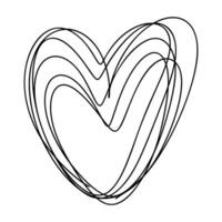 l'amour cœur vecteur logo lignes illustration. noir contour. élément monoline pour Valentin journée bannière, affiche, salutation carte
