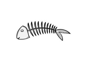conception de vecteur d'illustration de croquis dessinés à la main d'os de poisson