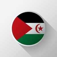Créatif occidental Sahara drapeau cercle badge vecteur