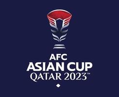 afc asiatique tasse Qatar 2023 logo symbole abstrait Asie Football conception vecteur illustration avec bleu Contexte