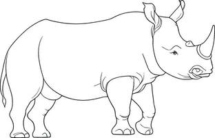 rhinocéros main tiré vecteur illustration. parfait pour projets en relation à faune, safari aventures, et africain thèmes. ai généré illustration.