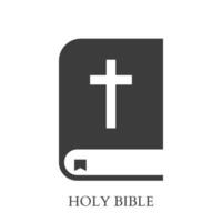 Bible vecteur icône. Bible livre noir vecteur, icône sur une blanc Contexte