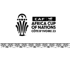 pouvez Ivoire côte tasse 2023 logo symbole noir abstrait africain tasse de nations Football conception vecteur illustration