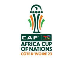 pouvez Ivoire côte tasse 2023 symbole logo abstrait africain tasse de nations Football conception vecteur illustration